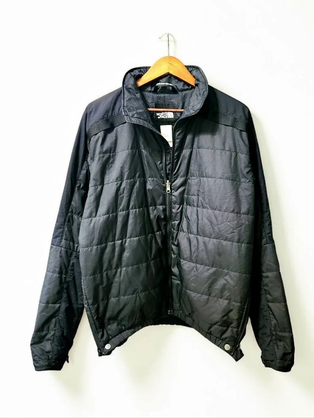 The North Face Quilted Molle PAL Zip Jacket Mens M Black Utility Zip Side Raglan